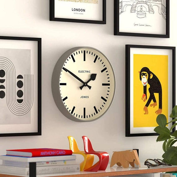 Jones Clocks Railway Wall Clock - Grey - Modern Quests