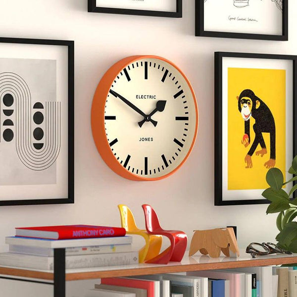 Jones Clocks Railway Wall Clock - Orange - Modern Quests