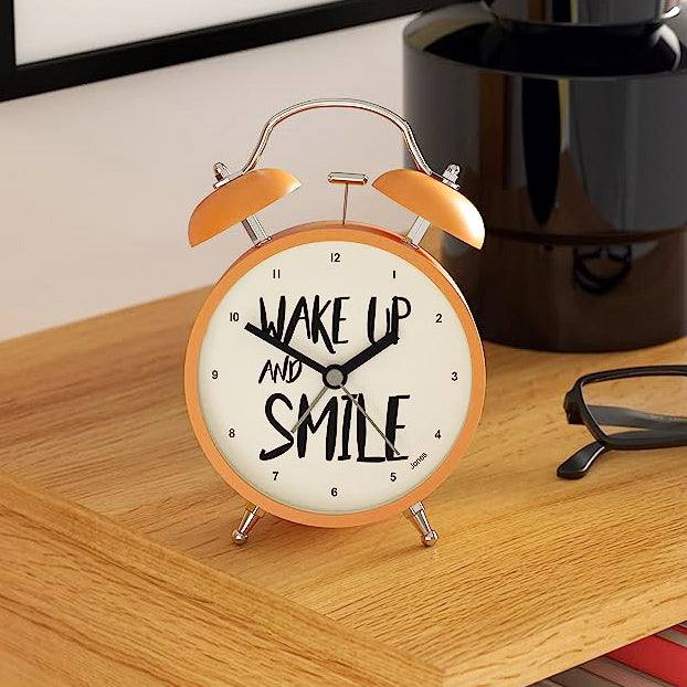 Jones Clocks Ringer Smile Alarm Clock - Fizzy Orange - Modern Quests