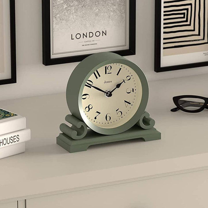 Jones Clocks Saloon Mantel Clock - Asparagus Green - Modern Quests