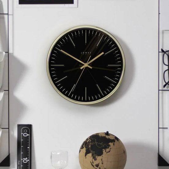 Jones Clocks Studio Wall Clock 29cm - Gold & Black
