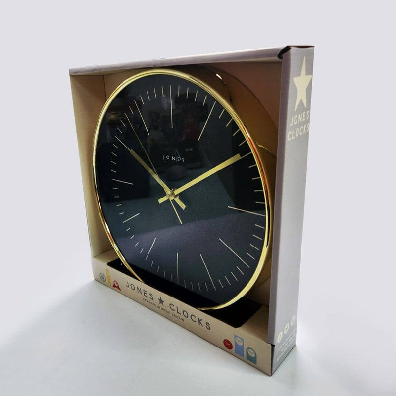 Jones Clocks Studio Wall Clock 29cm - Gold & Black