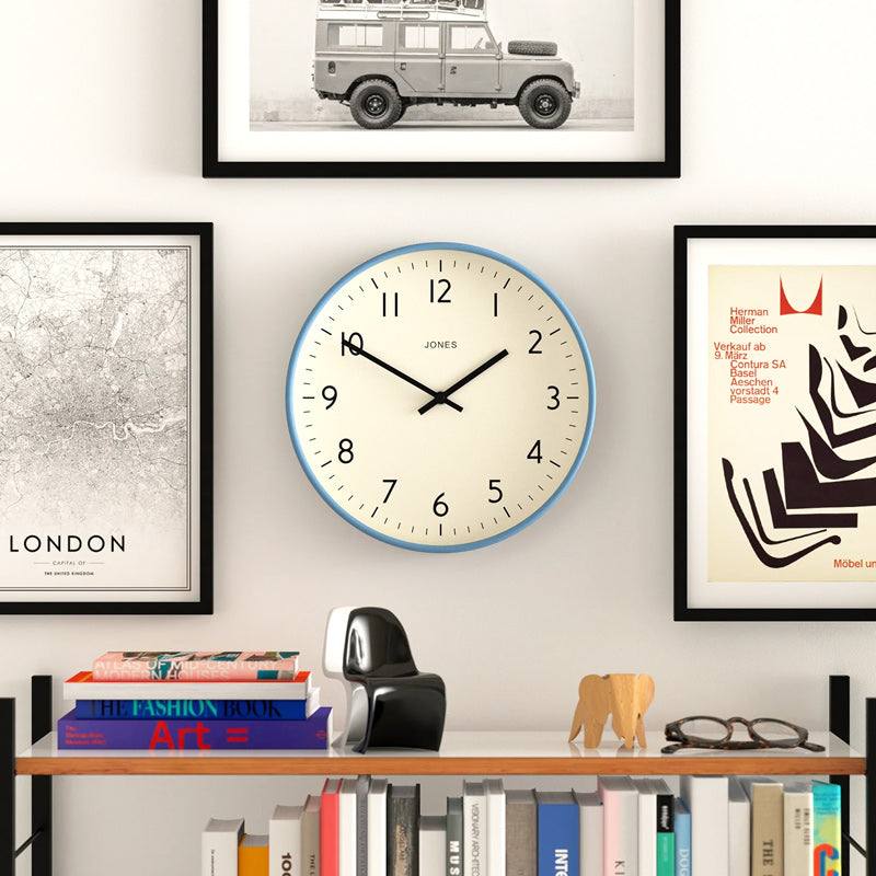 Jones Clocks Studio Wall Clock 29cm - Mid Blue