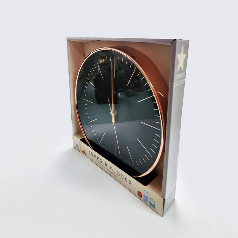 Jones Clocks Studio Wall Clock - Copper & Black - Modern Quests