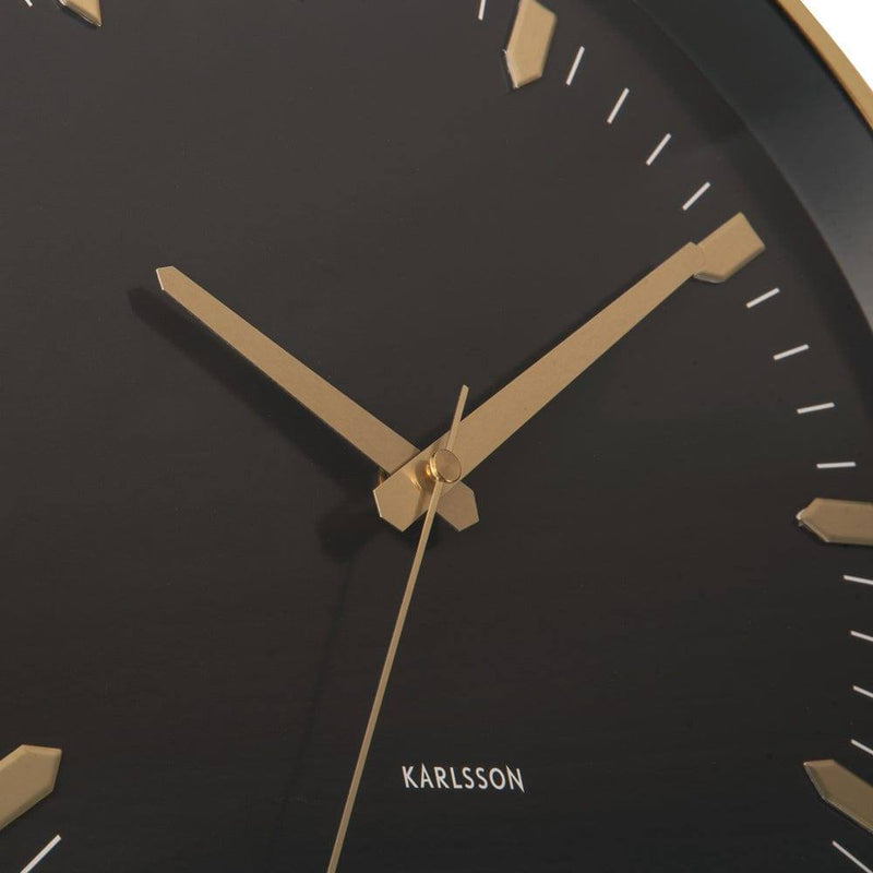 Karlsson Netherlands Arrow Batons Wall Clock - Black Gold - Modern Quests