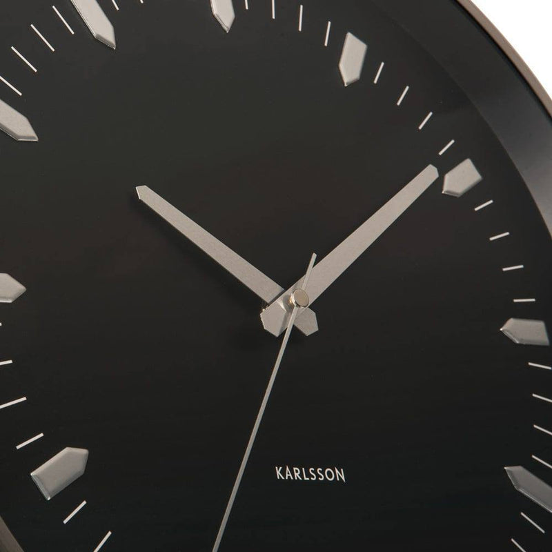 Karlsson Netherlands Arrow Batons Wall Clock - Black Silver - Modern Quests
