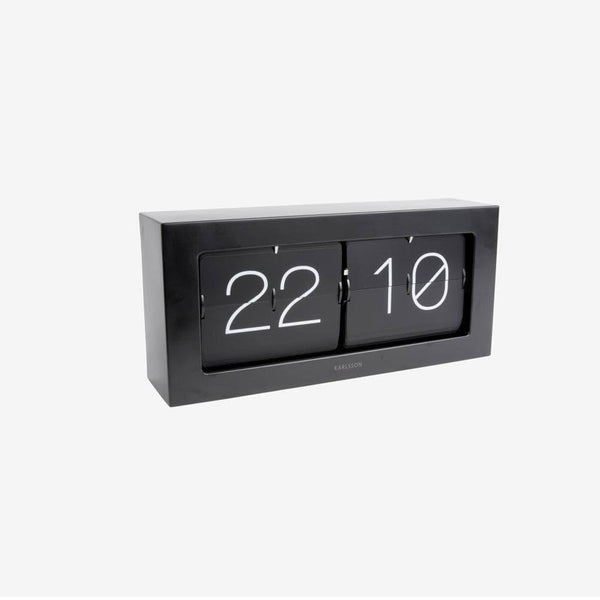 Karlsson Netherlands Boxed Flip Table Clock XL - Matt Black