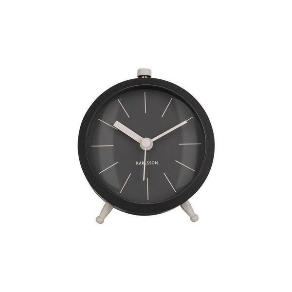 Karlsson Netherlands Button Alarm Clock - Matt Black - Modern Quests