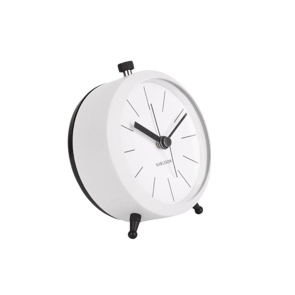Karlsson Netherlands Button Alarm Clock - Matte White - Modern Quests