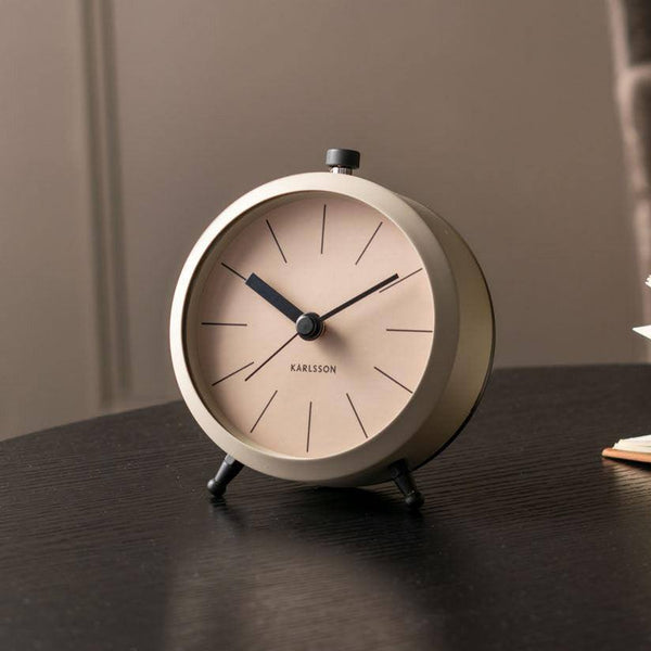 Karlsson Netherlands Button Alarm Clock - Warm Grey