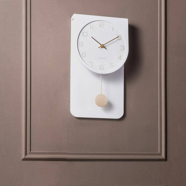 Karlsson Netherlands Casa Pendulum Wall Clock - White - Modern Quests