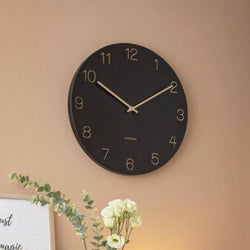 Karlsson Netherlands Charm Engraved Numbers Wall Clock Large - Black - Modern Quests
