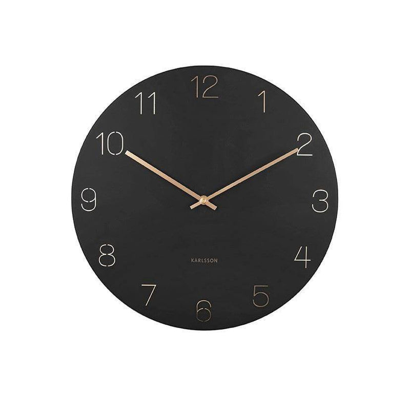 Karlsson Netherlands Charm Engraved Numbers Wall Clock Large - Black - Modern Quests