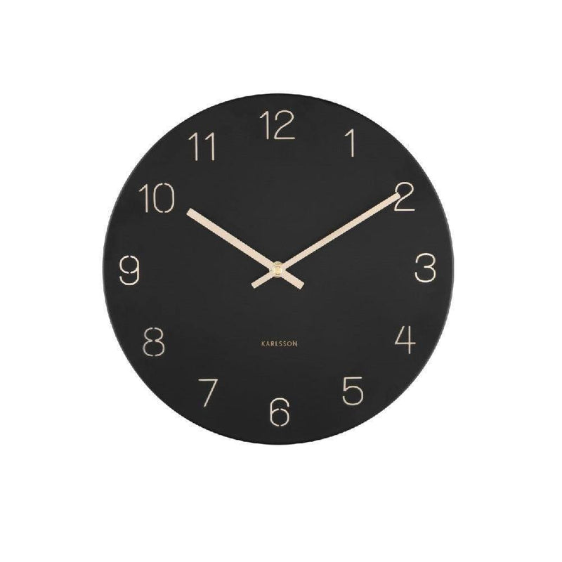 Karlsson Netherlands Charm Engraved Numbers Wall Clock Medium - Black - Modern Quests