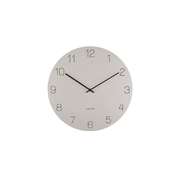 Karlsson Netherlands Charm Engraved Numbers Wall Clock Medium - Warm Grey - Modern Quests