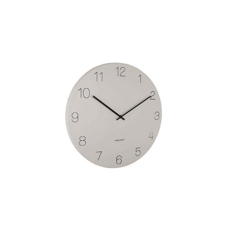 Karlsson Netherlands Charm Engraved Numbers Wall Clock Medium - Warm Grey - Modern Quests
