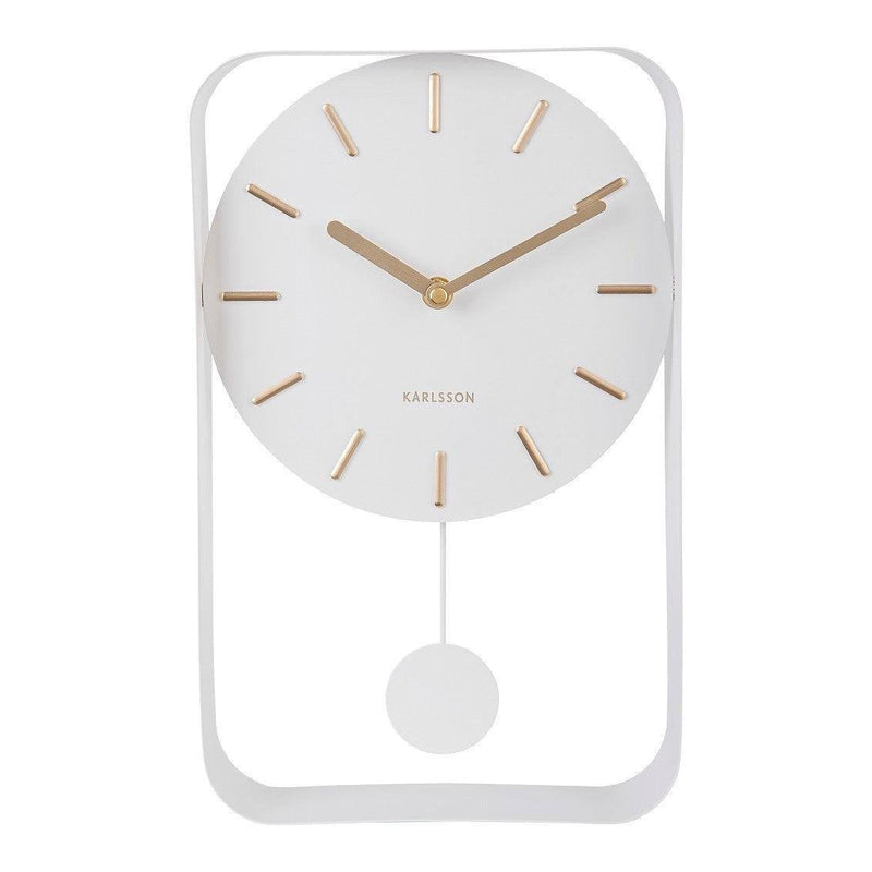 Karlsson Netherlands Charm Pendulum Wall Clock Medium - White - Modern Quests