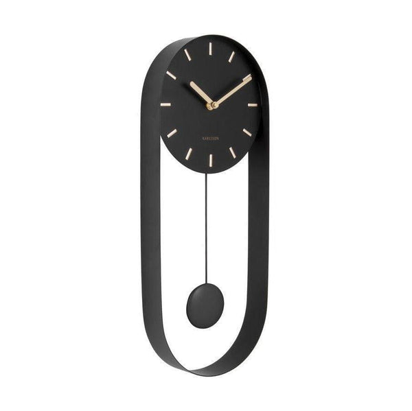 Karlsson Netherlands Charm Pendulum Wall Clock Tall - Black