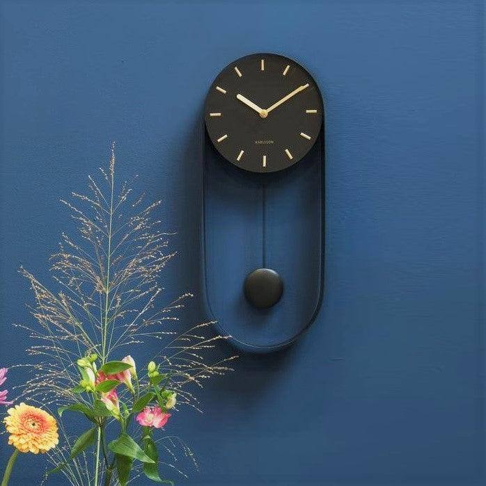 Karlsson Netherlands Charm Pendulum Wall Clock Tall - Black - Modern Quests