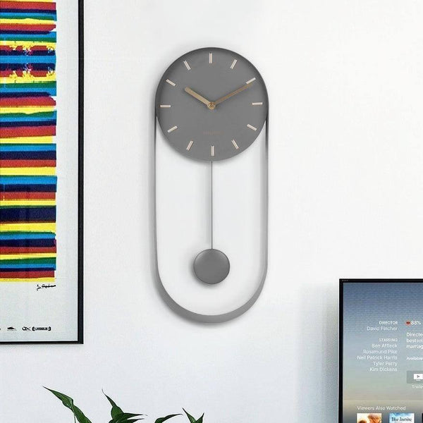 Karlsson Netherlands Charm Pendulum Wall Clock Tall - Grey