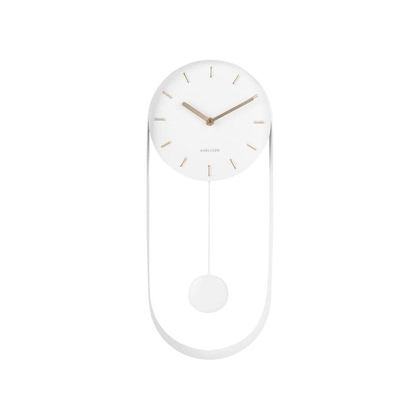 Karlsson Netherlands Charm Pendulum Wall Clock Tall - White - Modern Quests