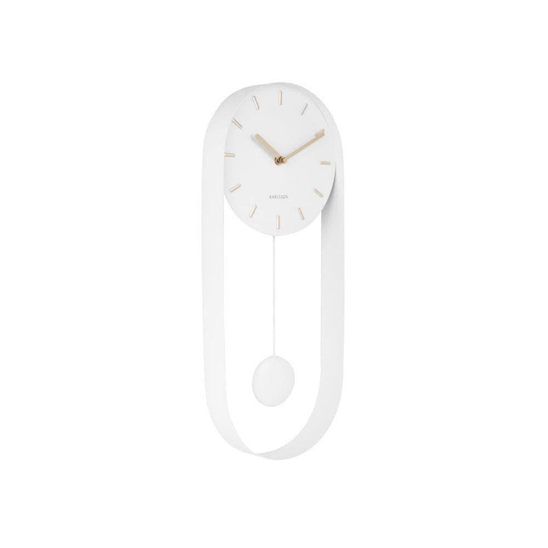 Karlsson Netherlands Charm Pendulum Wall Clock Tall - White - Modern Quests
