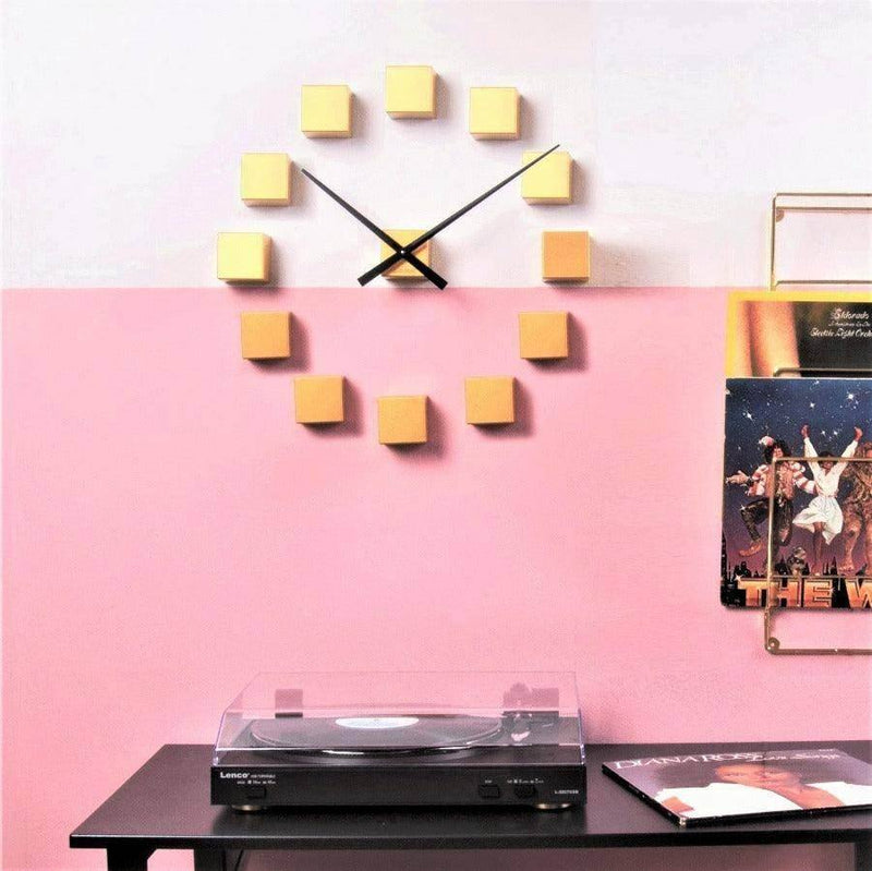 Karlsson Netherlands DIY Cubic Wall Clock Gold Modern Quests
