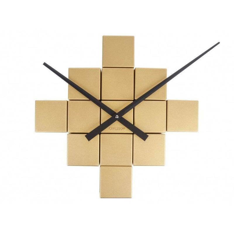 Karlsson Netherlands DIY Cubic Wall Clock Gold Modern Quests