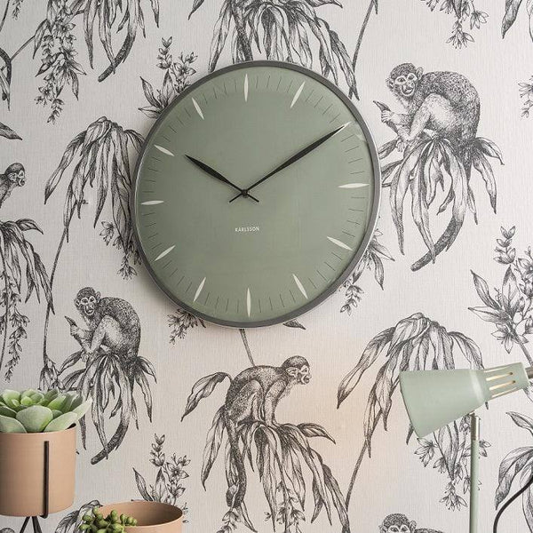 Karlsson Netherlands Dome Leaf Wall Clock Large - Jungle Green - Modern Quests