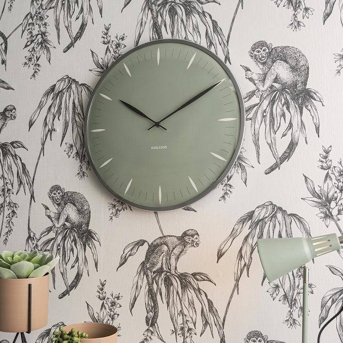 Karlsson Netherlands Dome Leaf Wall Clock Large - Jungle Green - Modern Quests