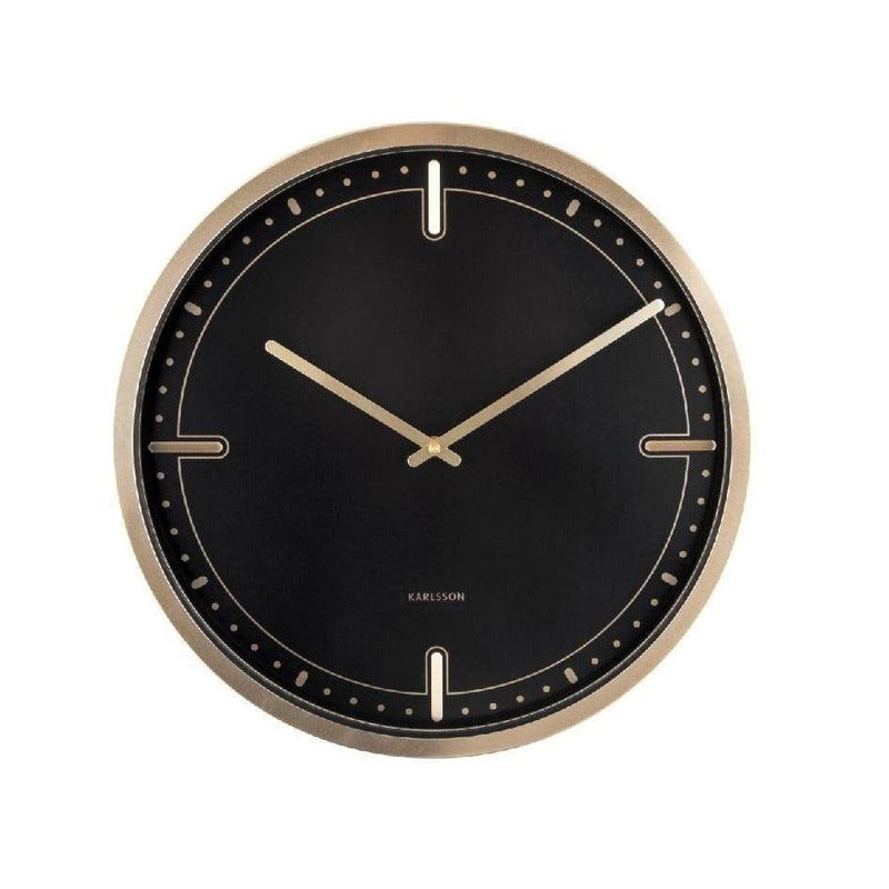 Karlsson Netherlands Dots & Batons Wall Clock 42cm - Black Gold
