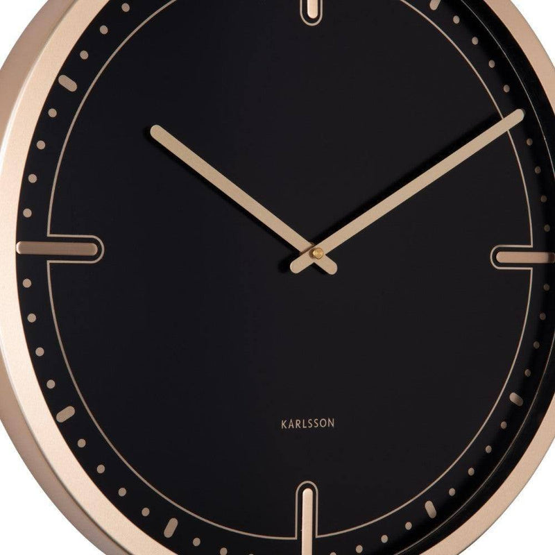 Karlsson Netherlands Dots & Batons Wall Clock 42cm - Black Gold
