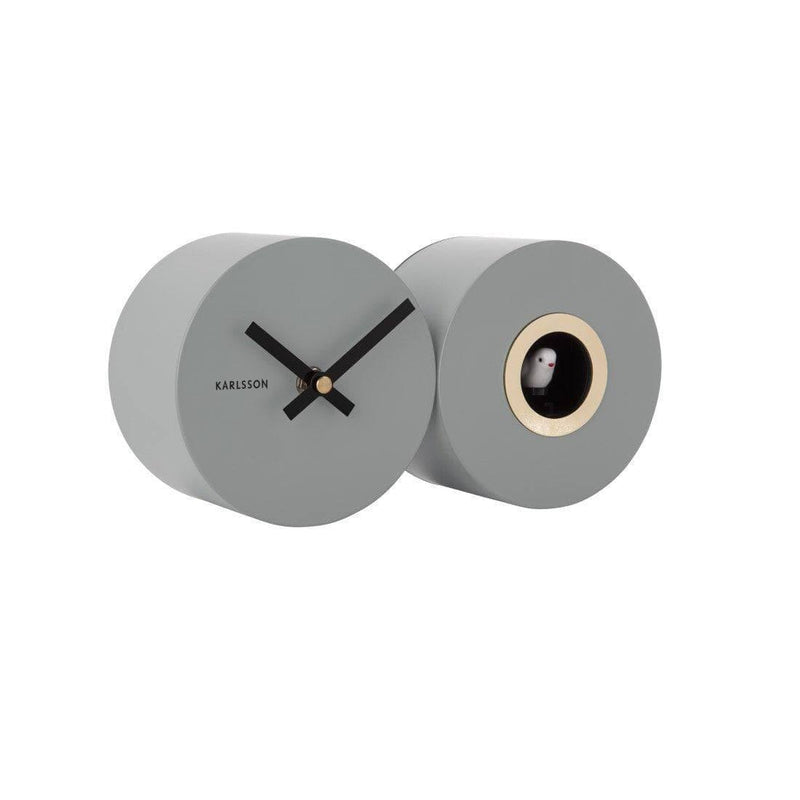 Karlsson Netherlands Duo Cuckoo Wall Clock - Mouse Grey - Modern Quests