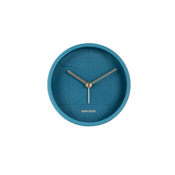 Karlsson Netherlands Echelon Circular Alarm Clock - Dark Blue