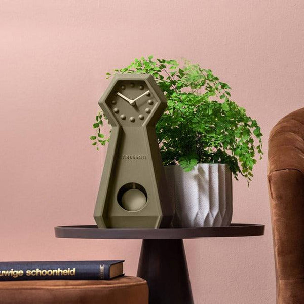 Karlsson Netherlands Genuine Pendulum Table Clock - Moss Green - Modern Quests