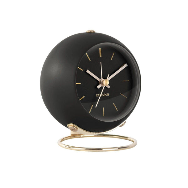 Karlsson Netherlands Globe Alarm Clock - Black Gold