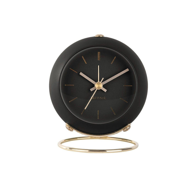 Karlsson Netherlands Globe Alarm Clock - Black Gold - Modern Quests