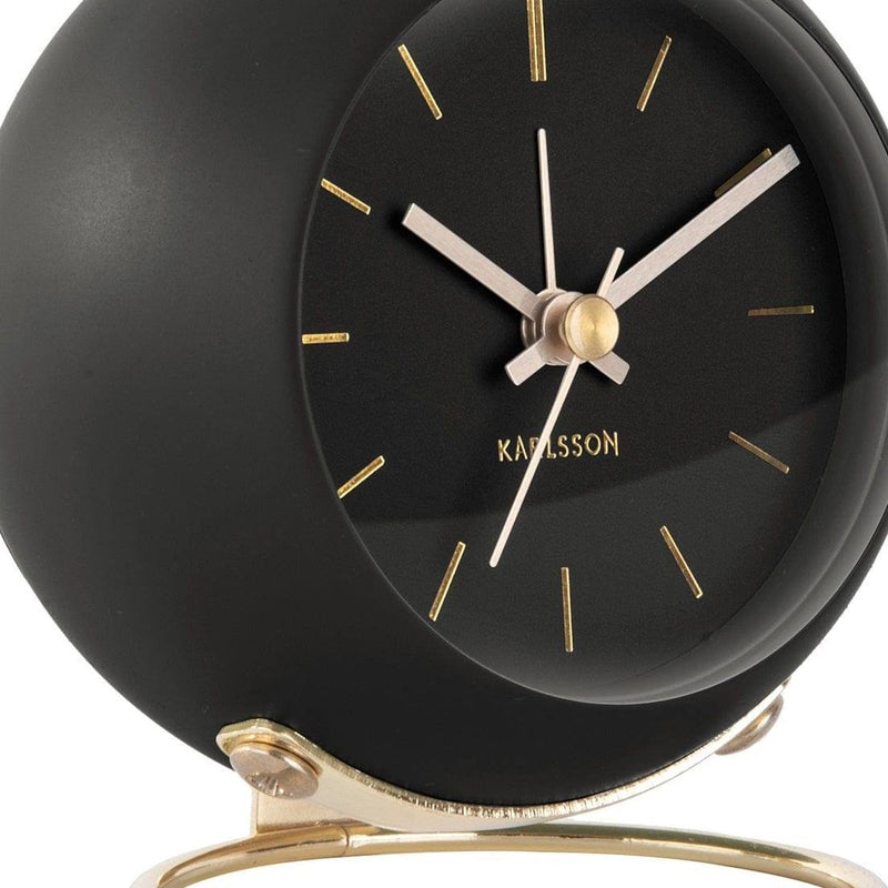 Karlsson Netherlands Globe Alarm Clock - Black Gold - Modern Quests