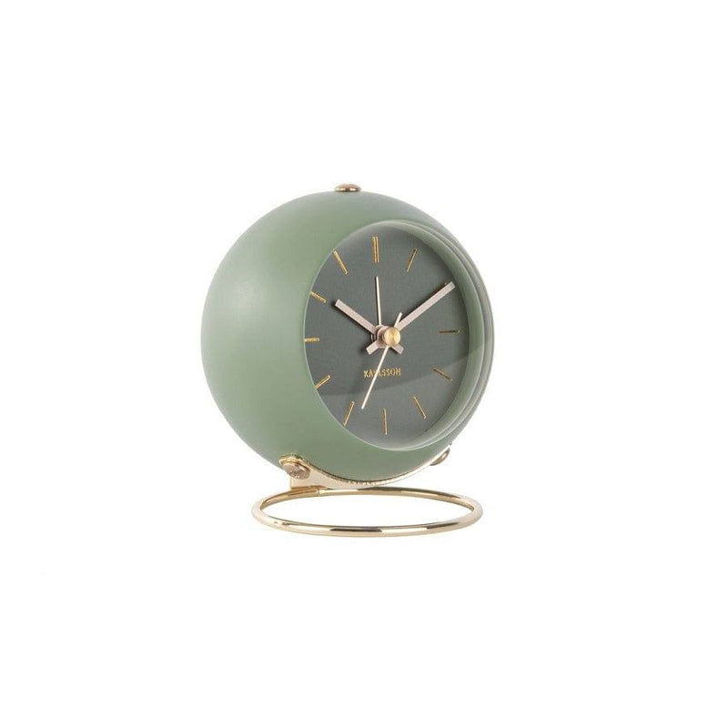 Karlsson Netherlands Globe Alarm Clock - Green Gold - Modern Quests
