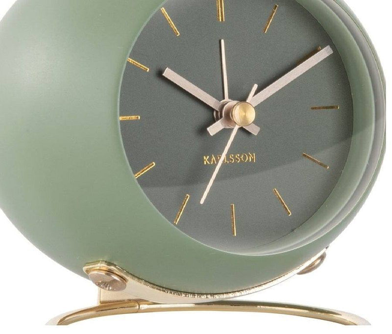 Karlsson Netherlands Globe Alarm Clock - Green Gold - Modern Quests