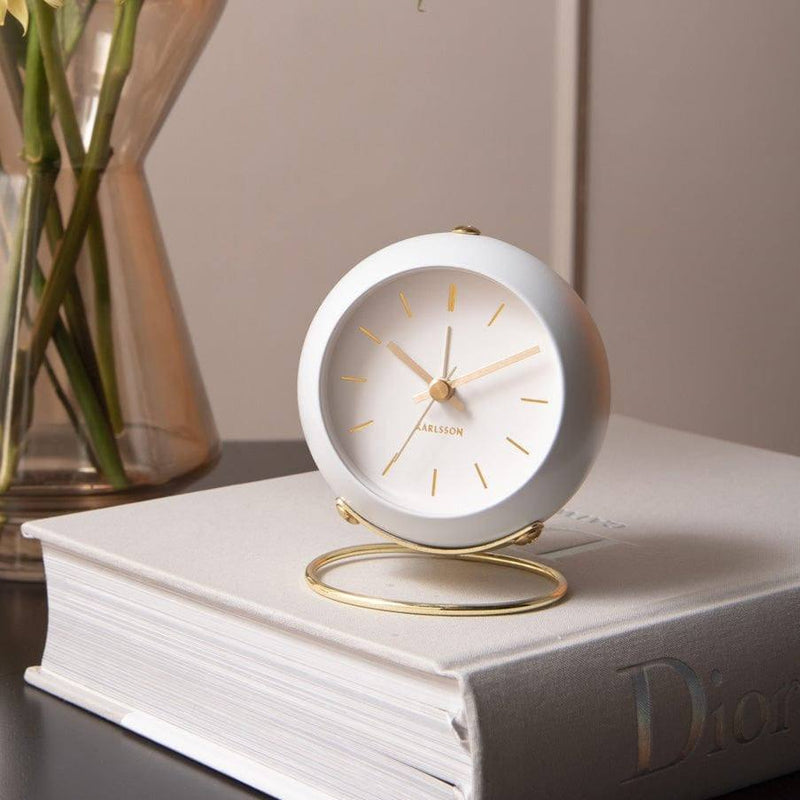 Karlsson Netherlands Globe Alarm Clock - White - Modern Quests