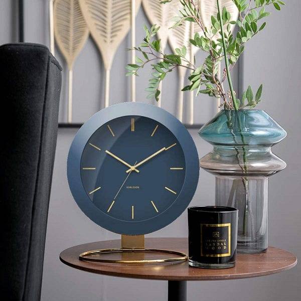 Karlsson Netherlands Globe Table Clock 21cm - Blue Gold