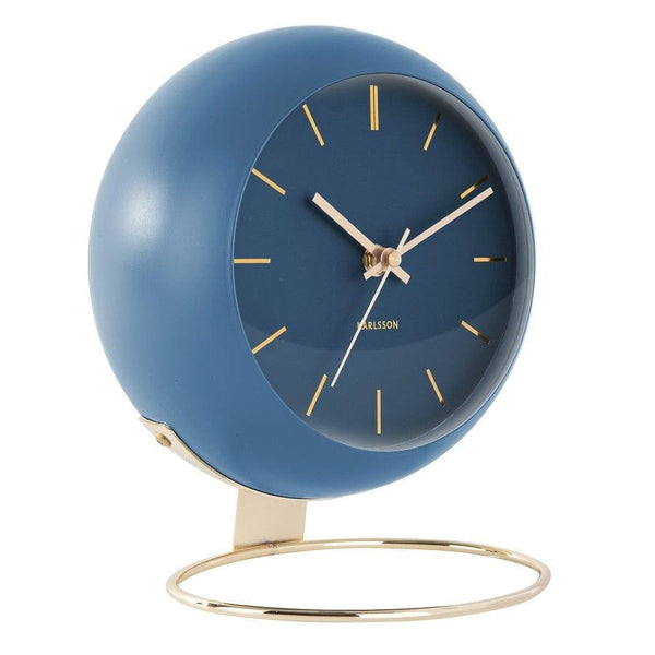 Karlsson Netherlands Globe Table Clock 21cm - Blue Gold