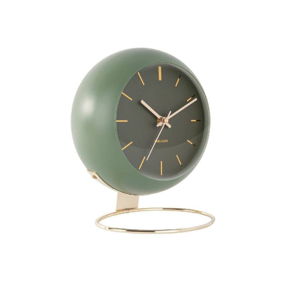 Karlsson Netherlands Globe Table Clock 21cm - Green Gold