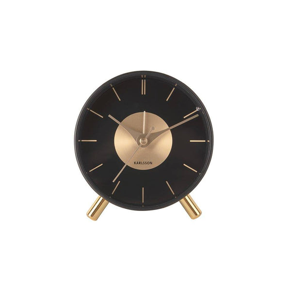 Karlsson Netherlands Gold Disc Alarm Clock - Black - Modern Quests