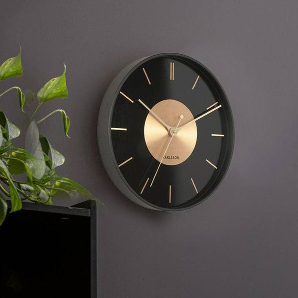 Karlsson Netherlands Gold Disc Wall Clock - Black Gold - Modern Quests