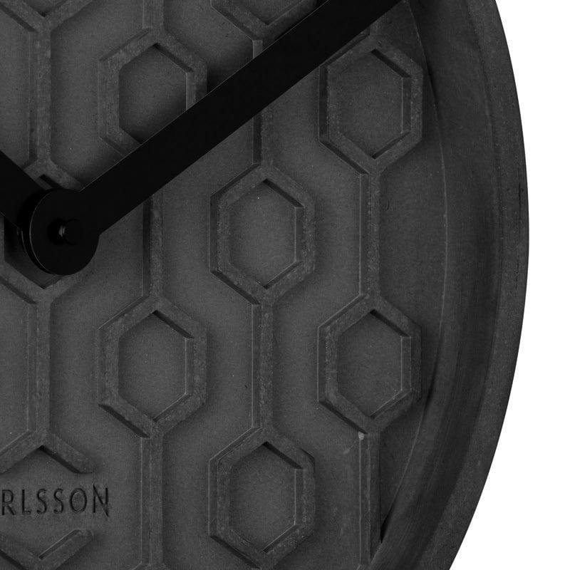 Karlsson Netherlands Honeycomb Concrete Wall Clock 31cm - Dark Grey