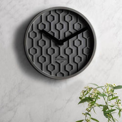 Karlsson Netherlands Honeycomb Concrete Wall Clock - Dark Grey - Modern Quests