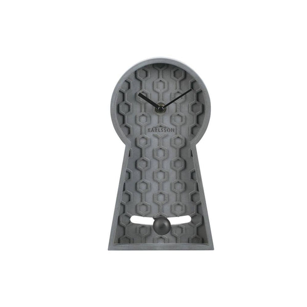 Karlsson Netherlands Honeycomb Pendulum Table Clock - Grey - Modern Quests
