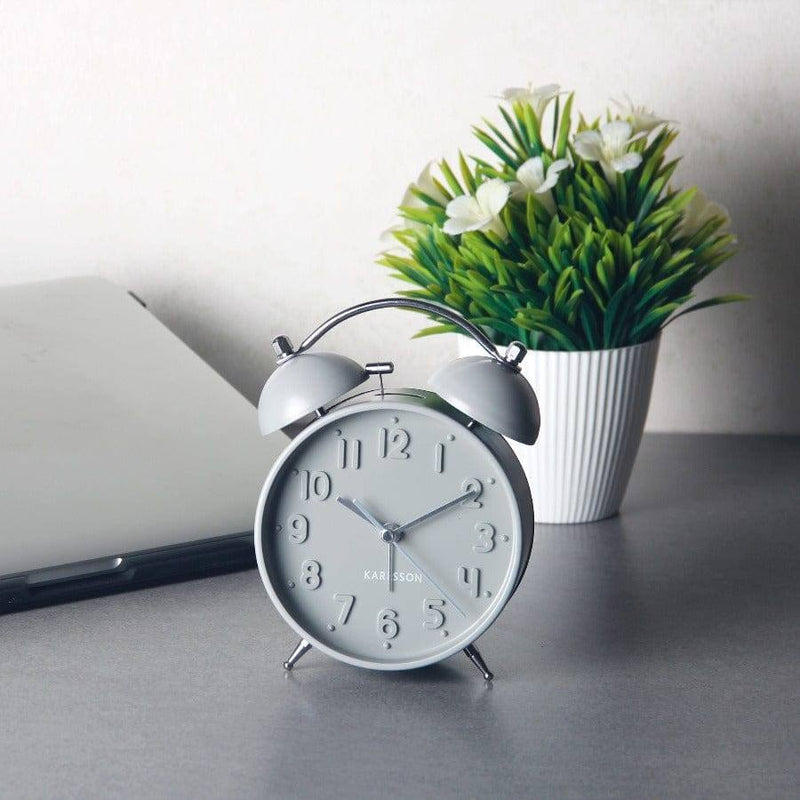Karlsson Netherlands Iconic Alarm Clock - Matte Grey - Modern Quests